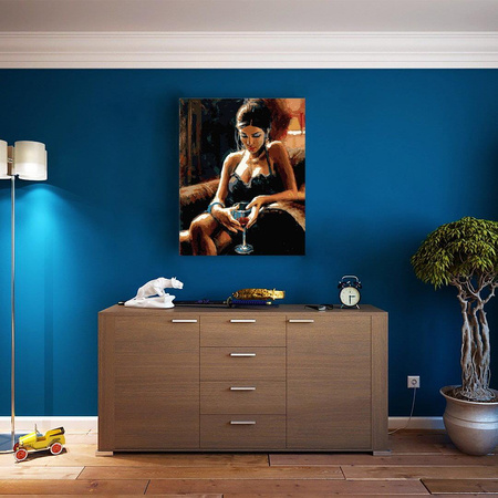 Mädchen mit Glas Malen Nach Zahlen