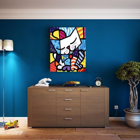 Einfache Malerei des bunten Kätzchens durch Zahlen