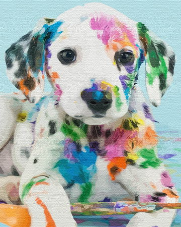 Dalmatiner bemalt Malen Nach Zahlen