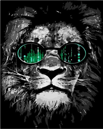 Cooler Löwe Malen nach Zahlen