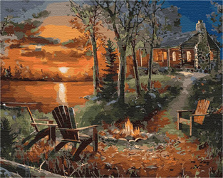 Ein Haus tief im Wald Malen Nach Zahlen