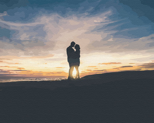 Ein romantisches Paar im Sonnenuntergang Malen Nach Zahlen