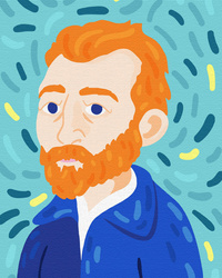 Abstraktes Porträt von Vincent van Gogh Malen Nach Zahlen