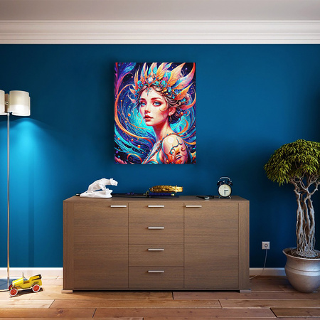 Eine magische Göttin mit buntem Federkleid Malen Nach Zahlen