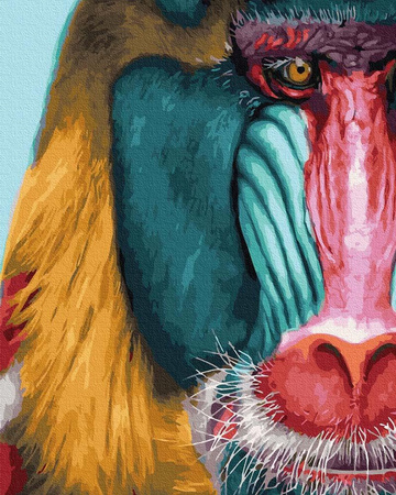 Rafiki Mandrill der Farbstoffe Malen nach Zahlen