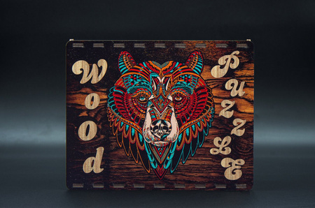 WOOD PUZLE Holzpuzzles für Erwachsene Bär 95 el. Größe 360х300 mm