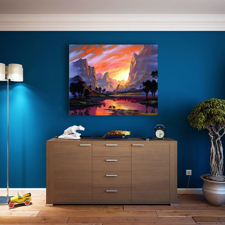 Sonnenaufgang in Savannah Malen nach Zahlen ohne Rahmen