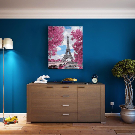 Magnolien in Paris Malen nach Zahlen ohne Rahmen