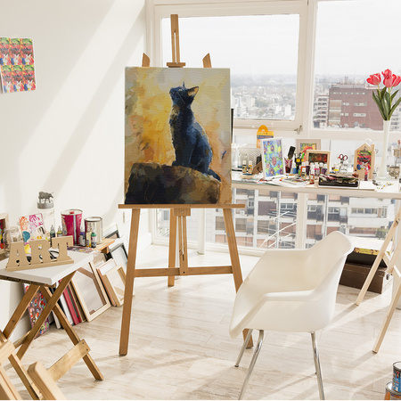 Schwarze Katze im goldenen Licht Malen Nach Zahlen