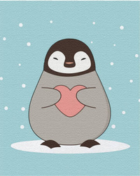 Pinguin mit Herz Malen Nach Zahlen