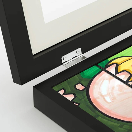 Künstlerischer Rahmen für Bilder und Fotos für Kinder, Holz, aufklappbar, Schwarz, A4, 34x25cm