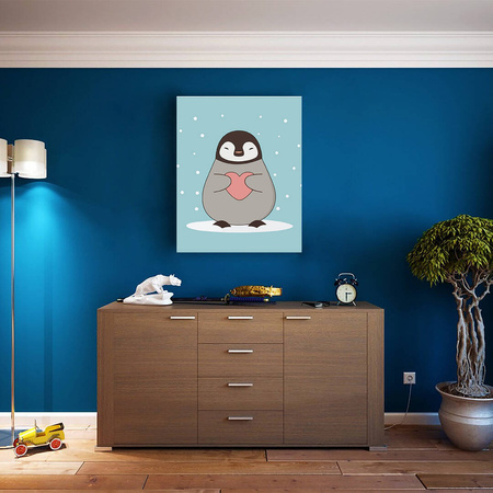 Pinguin mit Herz Malen Nach Zahlen