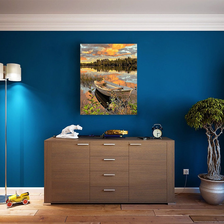 Boot bei Sonnenuntergang Malen Nach Zahlen