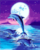 Delfine unter dem Mond Malen nach Zahlen