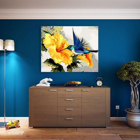 Kolibris und Blumen Malen Nach Zahlen