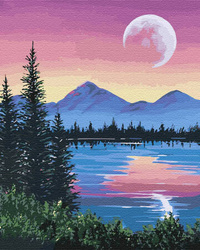 Lila Landschaft Malen nach Zahlen