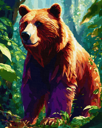 Waldbär im Sonnenlicht Malen Nach Zahlen