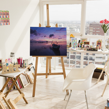 Boot im Licht der Dämmerung Malen Nach Zahlen