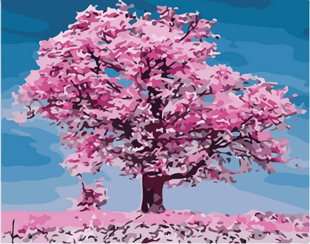 Kirschblüte Malen nach Zahlen