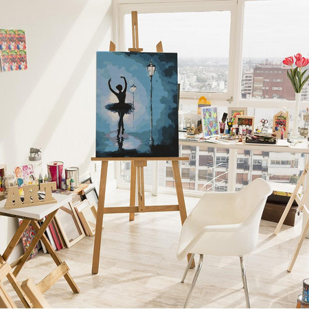 Ballerina im Licht der Lampen Malen nach Zahlen ohne Rahmen