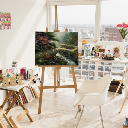 Brücke im alten Park 40x30cm Diamantmosaik