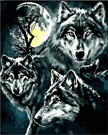 Stea Wölfe Malen nach Zahlen