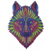 Holzpuzzle Der wilde Wolf mit tierischen Elementen 175 stk. 25x34 cm