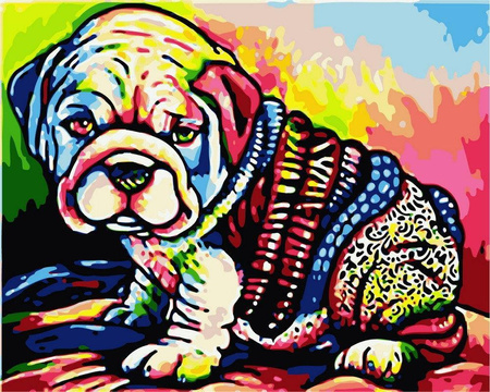 Bunte Bulldogge Malen nach Zahlen