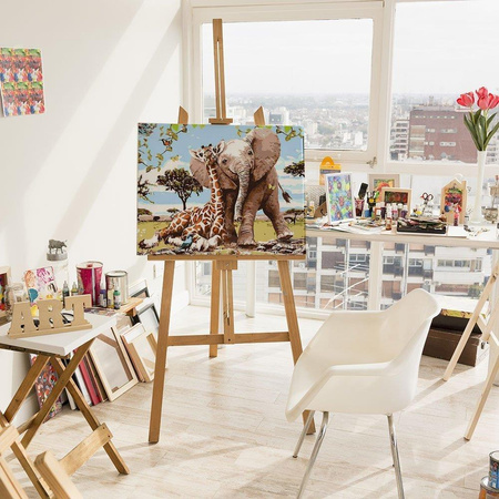 Elefanten- und Giraffenmalerei durch Zahlen