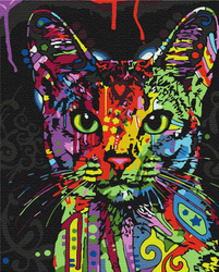 Bunte Katzenmalerei durch Zahlen