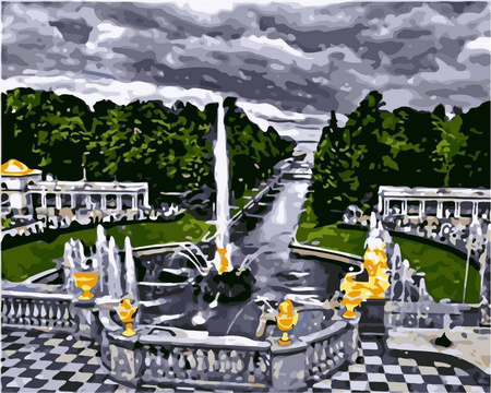 Peterhof-Brunnen Malen nach Zahlen