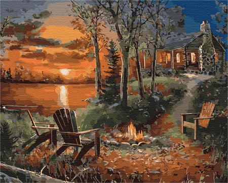 Ein Haus tief im Wald Malen Nach Zahlen