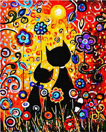 Gezeichnete Katzen Malen Nach Zahlen