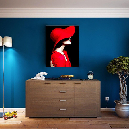 Dame in rot Malen nach Zahlen