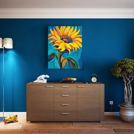 Sonnenblumenmalerei nach Zahlen