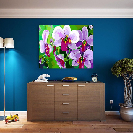 lila Orchideen Malen nach Zahlen