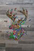 Holz Hirsch Puzzle mit Tierelementen 161 Stk. Größe 343х485 mm