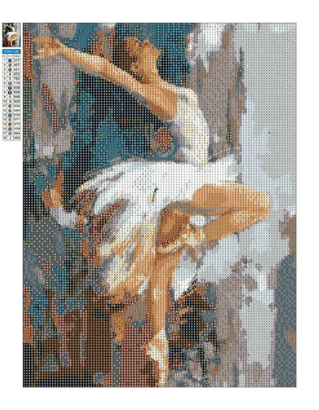 Diamant-Stickerei ohne Rahmen, weiße Schwan-Ballerina, 30 x 40, Diamant-Mosaik 5D