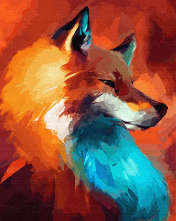 Abstrakter Fuchs in leuchtenden Farben Malen Nach Zahlen