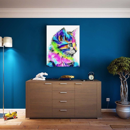 5D Regenbogen Katze Diamant Malerei Mosaik 40x30 cm