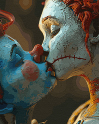 Ein dunkler Clownkuss Malen Nach Zahlen