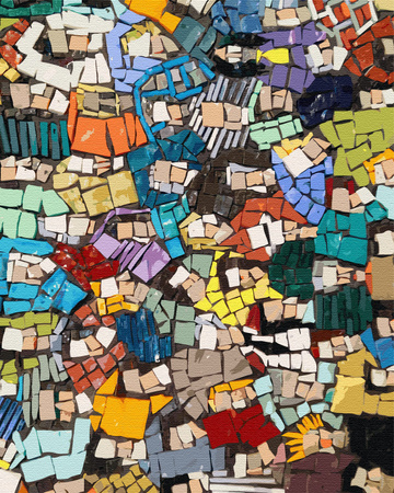Eine farbenfrohe Mosaikabstraktion Malen Nach Zahlen
