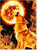 Diamantstickerei ohne Rahmen Feuerwolf 30x40 Diamantmosaik 5D