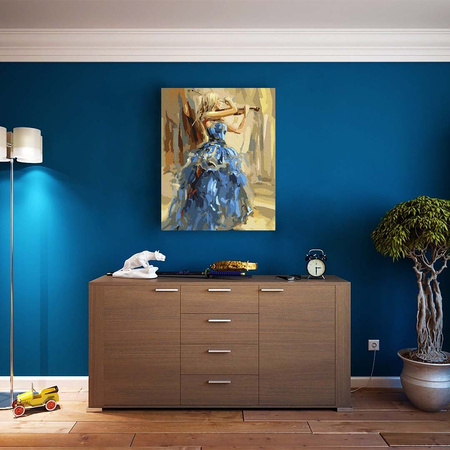 Ein Geiger im blauen Kleid Malen Nach Zahlen