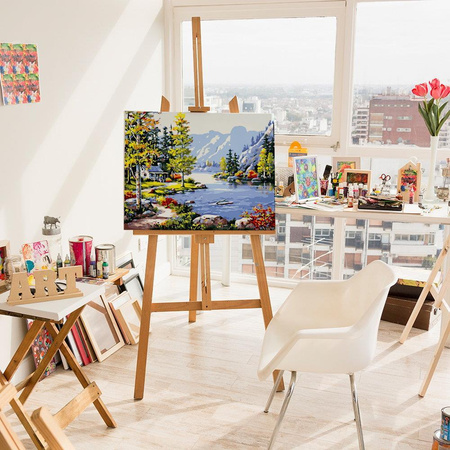 Haus in den Bergen Malen nach Zahlen