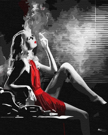 Dame mit Zigarette Malen Nach Zahlen