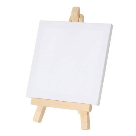 2x kleine Staffelei + 2x Mini-Malleinwand 7x7cm