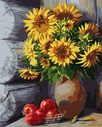 Sonnenblumen in einer Vase Malen nach Zahlen