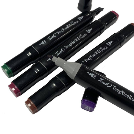 Dwustronne Markery Alkoholowe 80 szt Kolorowe Flamastry Mazaki Pisaki + Torba Etui