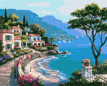 Griechische Bucht Malen Nach Zahlen